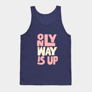 Only Way is Up in blue peach pink and white Tank Top